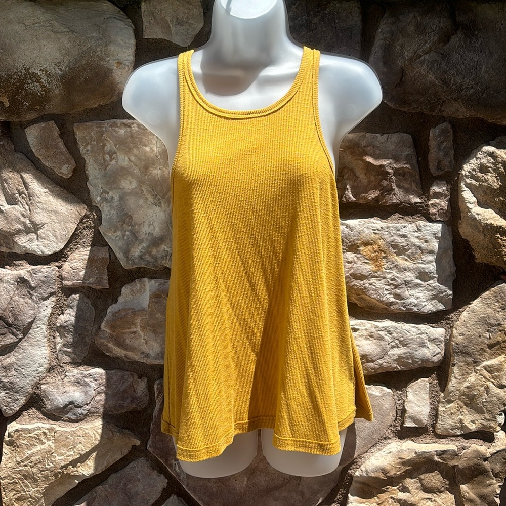 Free People Yellow Tank Top Racer Back Size Medium Boho